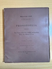 Prosopopeia No. LIII. -Seventh Year. by Thomas Lodge 1880 The Hunterian Club